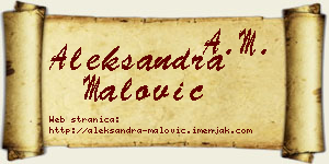 Aleksandra Malović vizit kartica